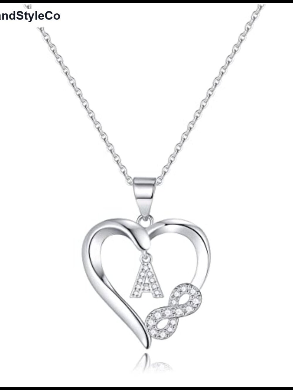Sterling Silver Heart Initial Necklace